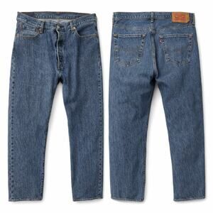 Levi's 501 Men's Original Fit Blue Jeans Size 34x30, Straight Leg Button Fly EUC